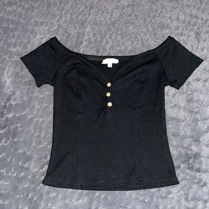 BETTER BE Black Sweetheart Neck Top M